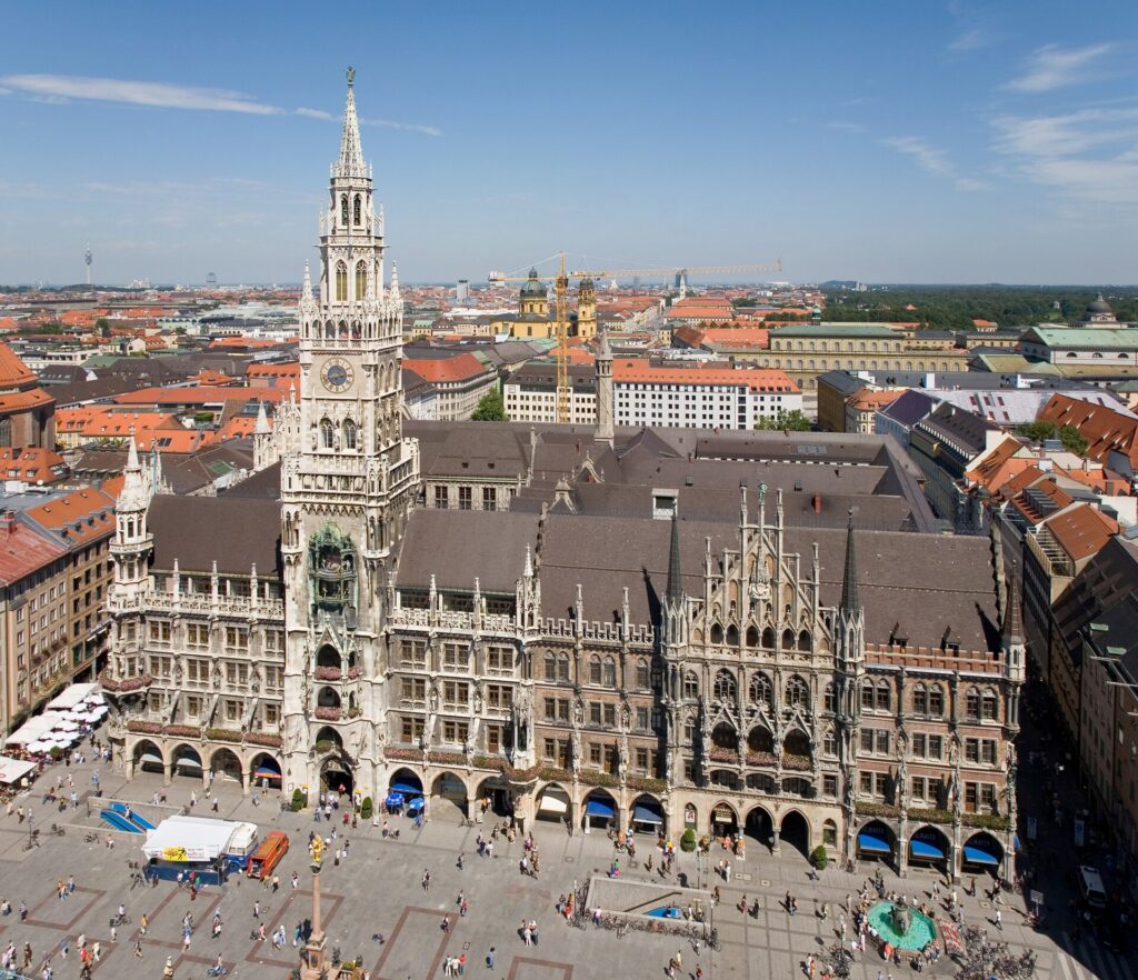 Marienplatz e Neues Rathaus a Monaco di Baviera