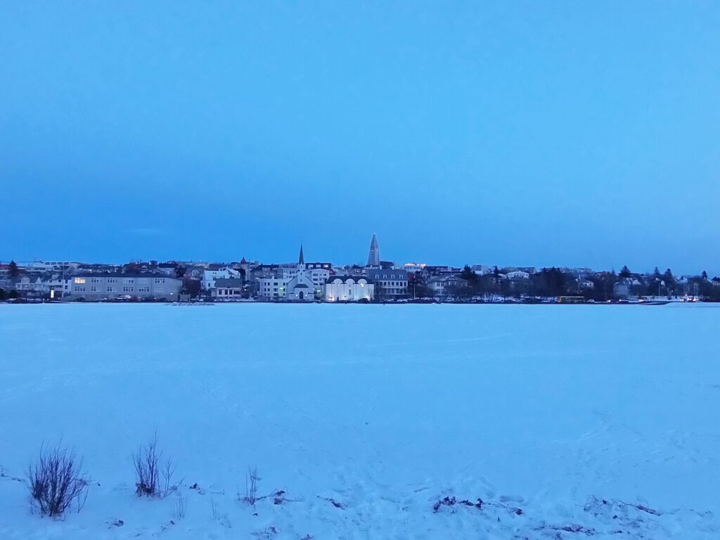 Panorama invernale di Reykjavík